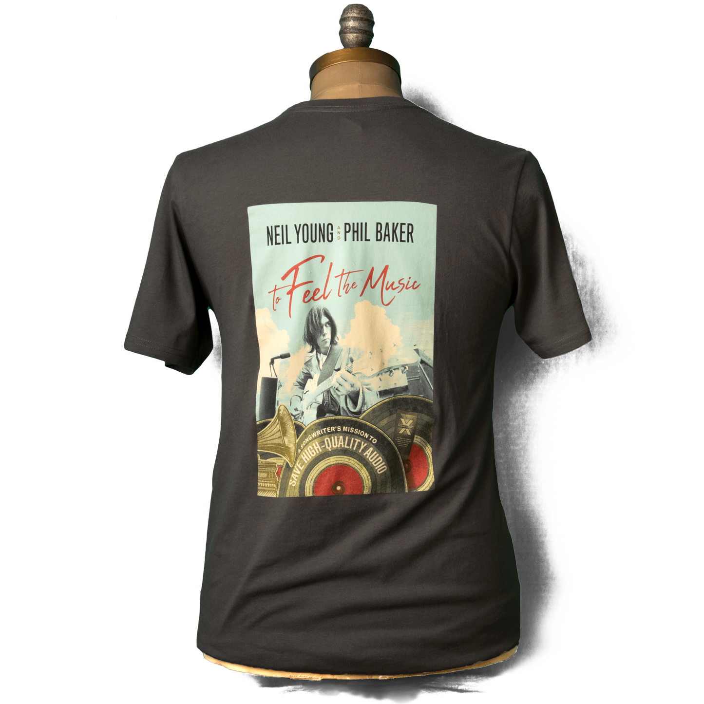Soft Organic To Feel The Music Men's Gray T-Shirt