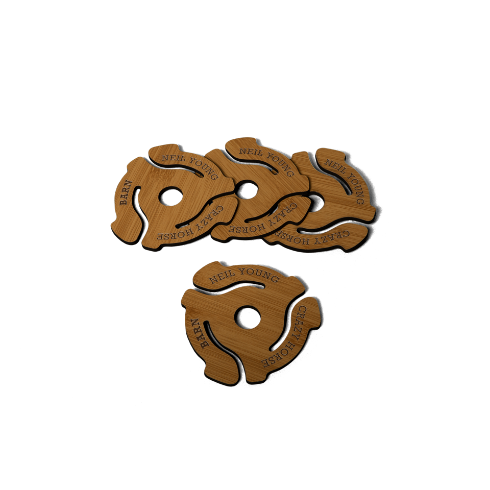 Barn Record Adaptor Ring Wood Coasters (Set of 4)