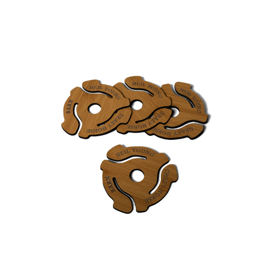 Barn Record Adaptor Ring Wood Coasters (Set of 4)