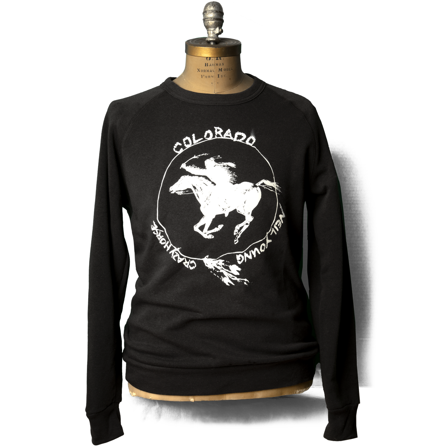 Soft Organic Colorado Crazy Horse Black Crewneck