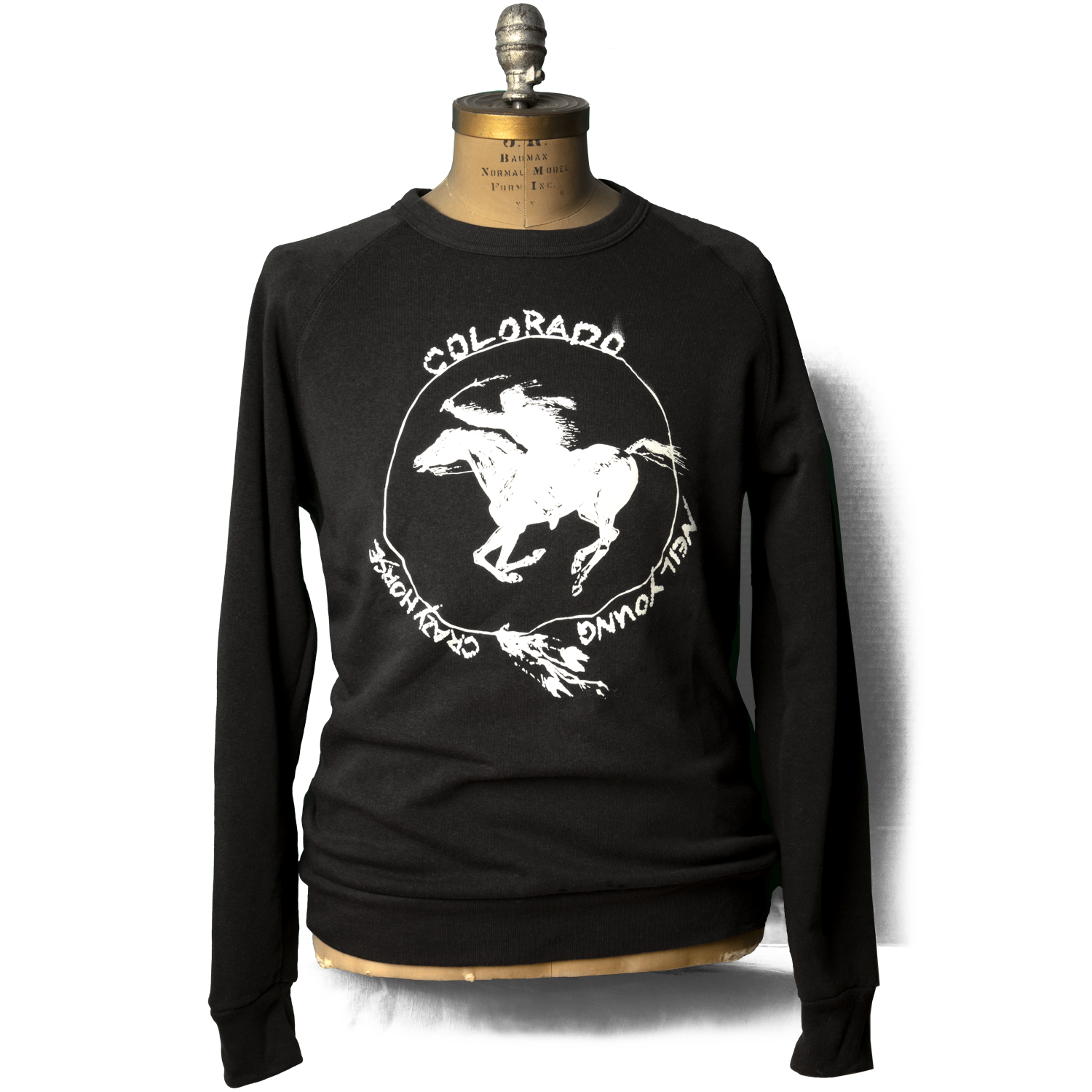 Soft Organic Colorado Crazy Horse Black Crewneck