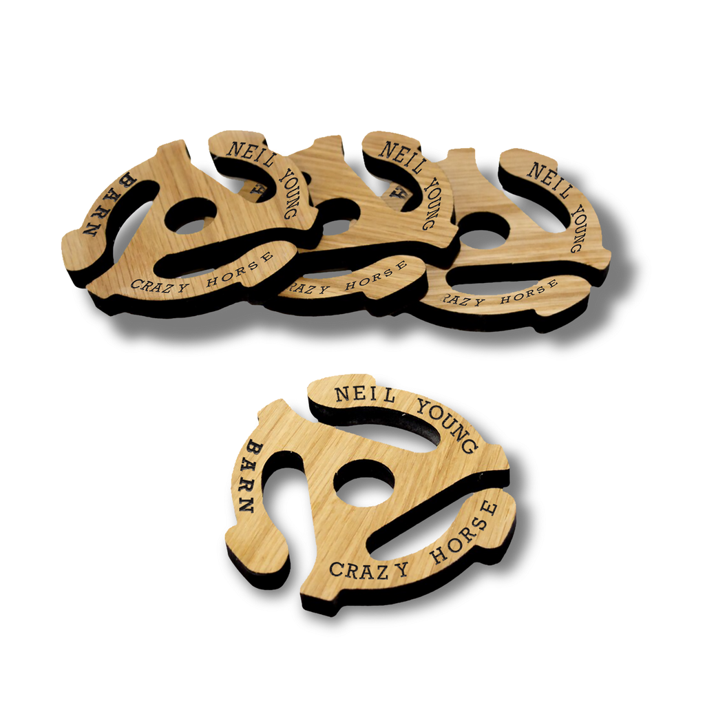 Barn Record Adaptor Ring Wood Coasters (Set of 4)