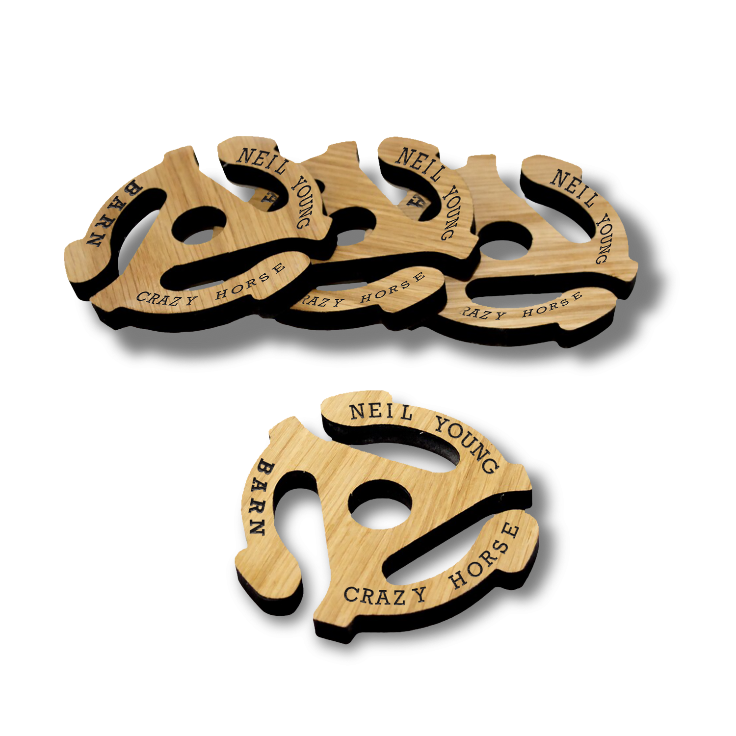 Barn Record Adaptor Ring Wood Coasters (Set of 4)