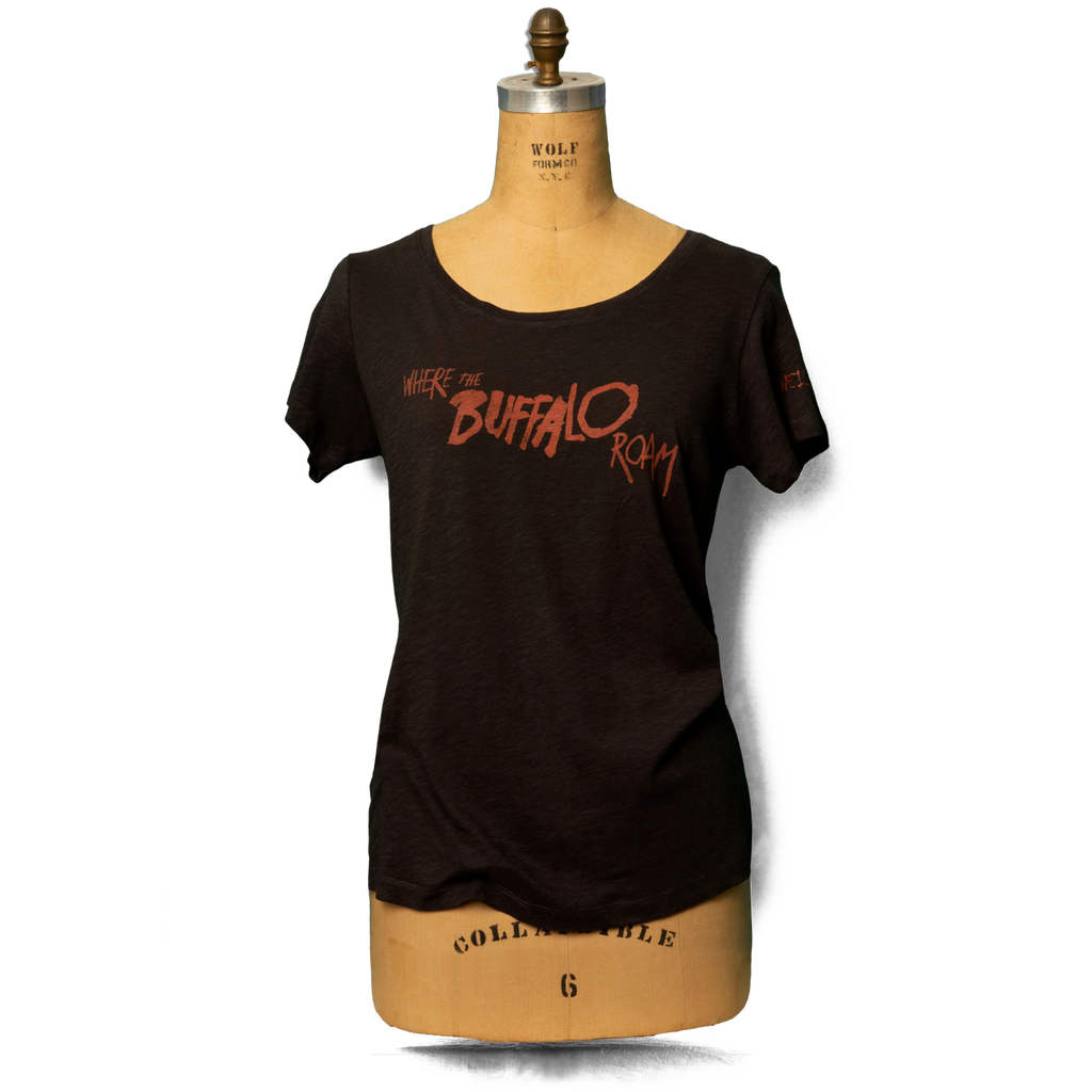 Soft Organic Vintage Buffalo Roam Women's Black T-Shirt