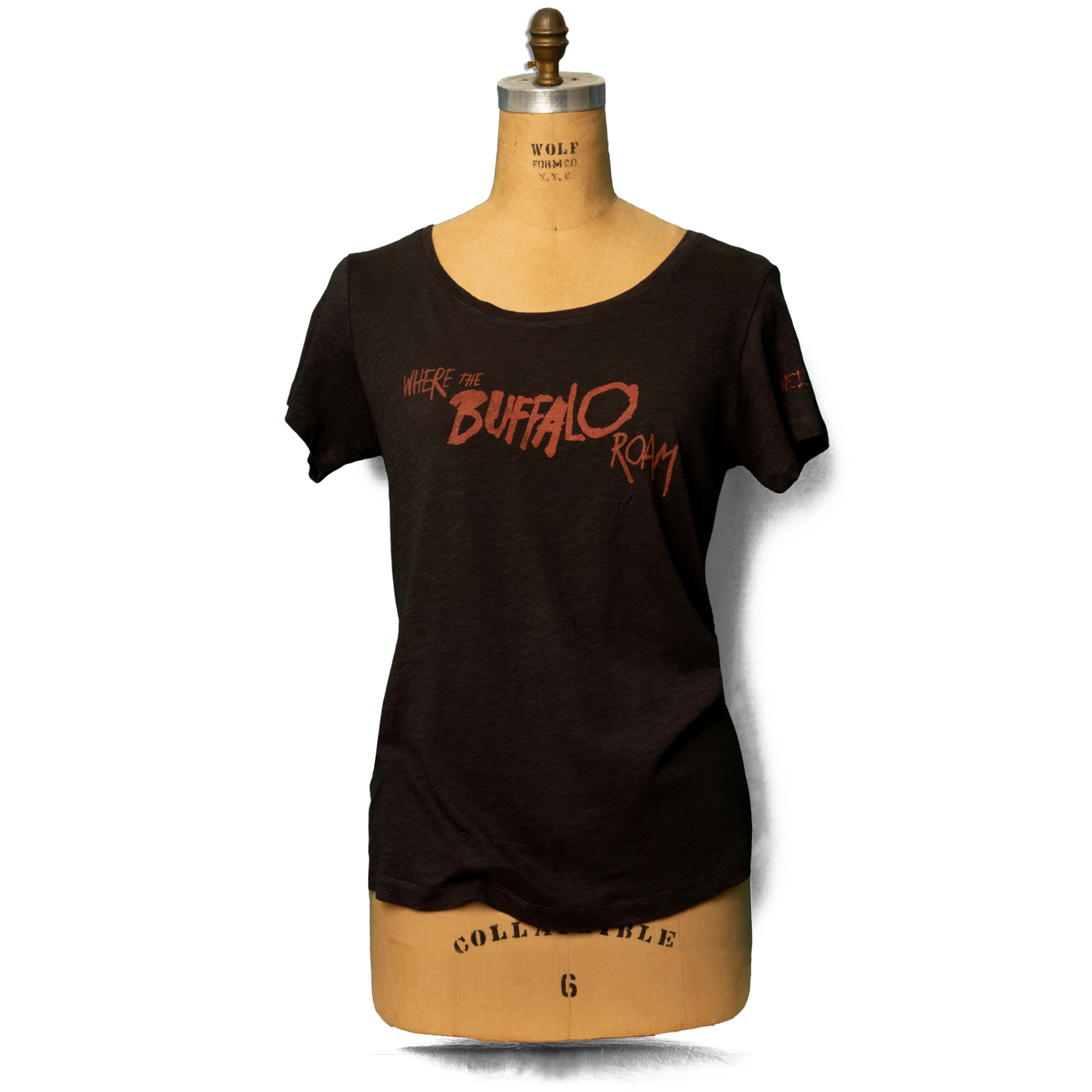 Soft Organic Vintage Buffalo Roam Women's Black T-Shirt
