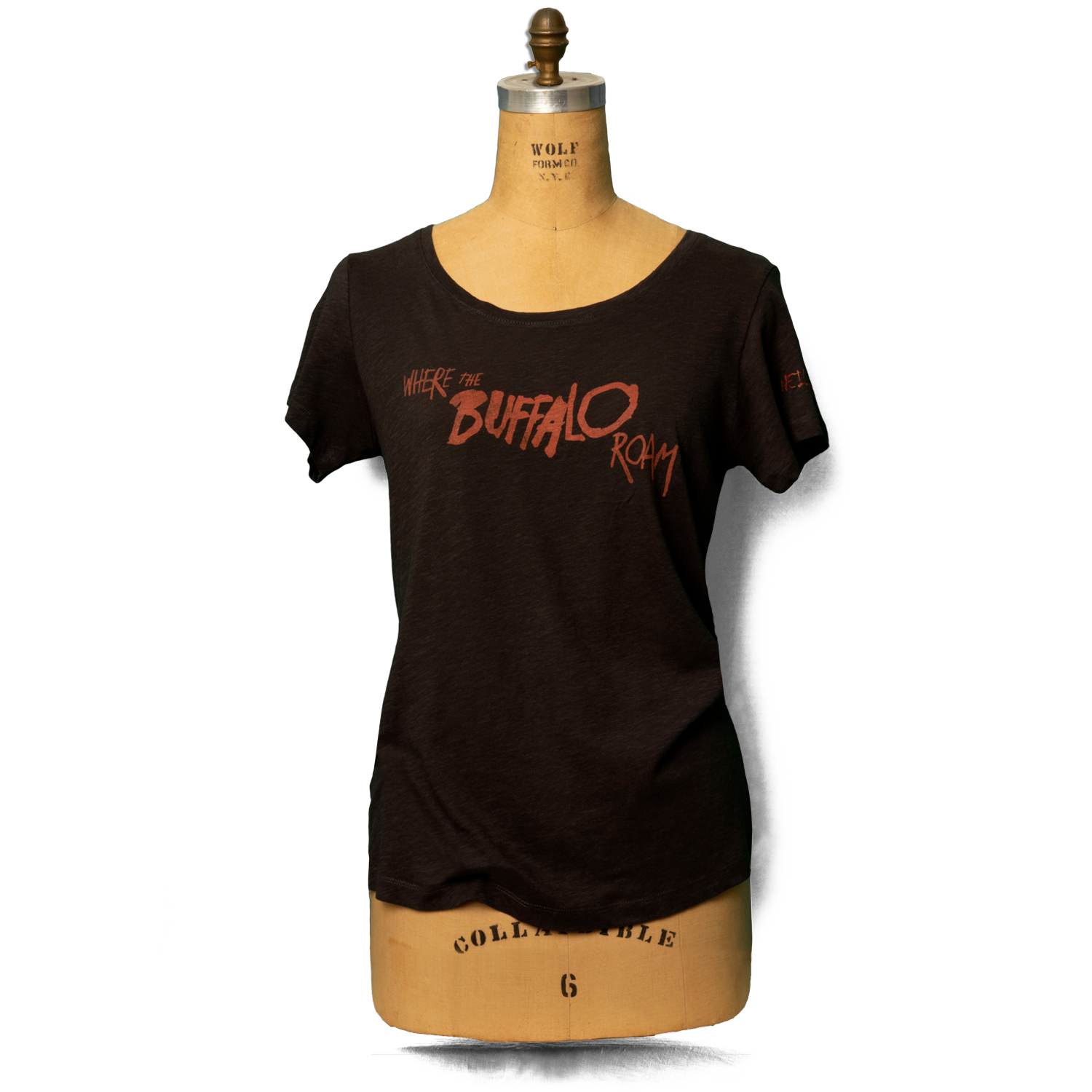 Soft Organic Vintage Buffalo Roam Women's Black T-Shirt