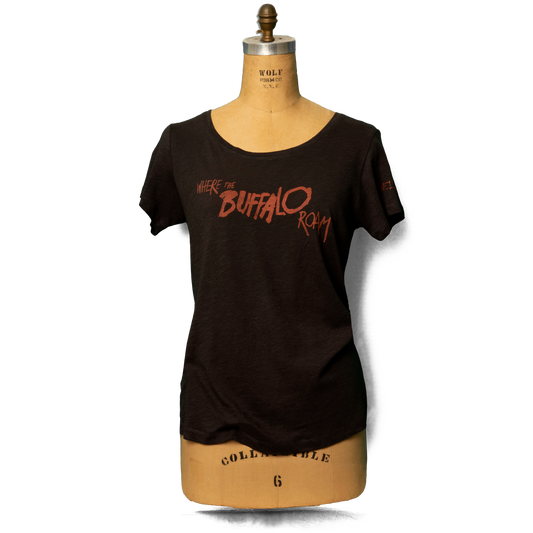 Soft Organic Vintage Buffalo Roam Women's Black T-Shirt