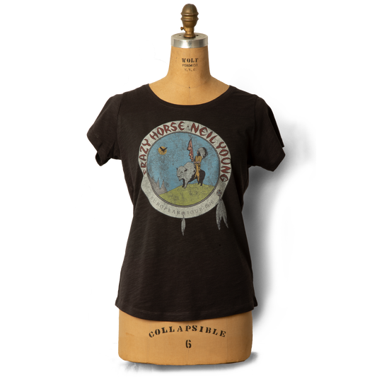 Soft Organic Vintage Crazy Horse 1976 Tour Women’s Black T-Shirt