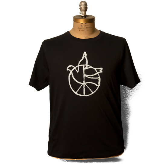 Soft Organic Peace Dove Black Men's T-Shirt