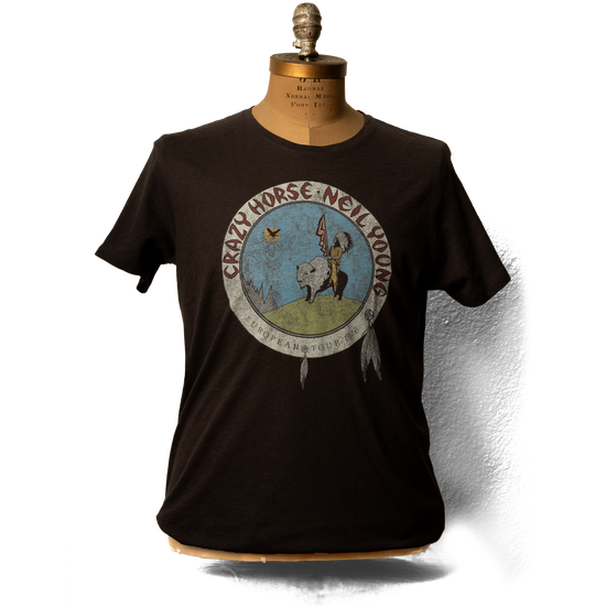 Soft Organic Vintage Crazy Horse 1976 Tour Mens Black T-Shirt (M) Soft Organic Vintage Crazy Horse 1976 Tour Mens Black T-Shirt (M)