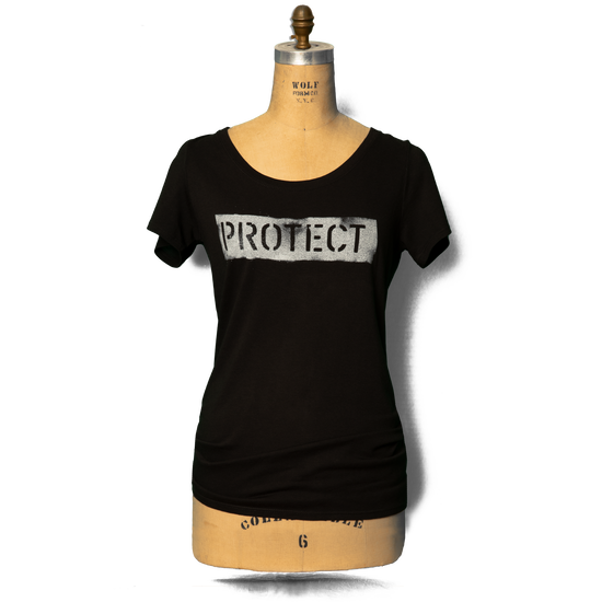 Soft Organic Protect Rebel Women's Black T-Shirt