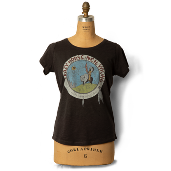 Soft Organic Vintage Crazy Horse 1976 Tour Women’s Black T-Shirt