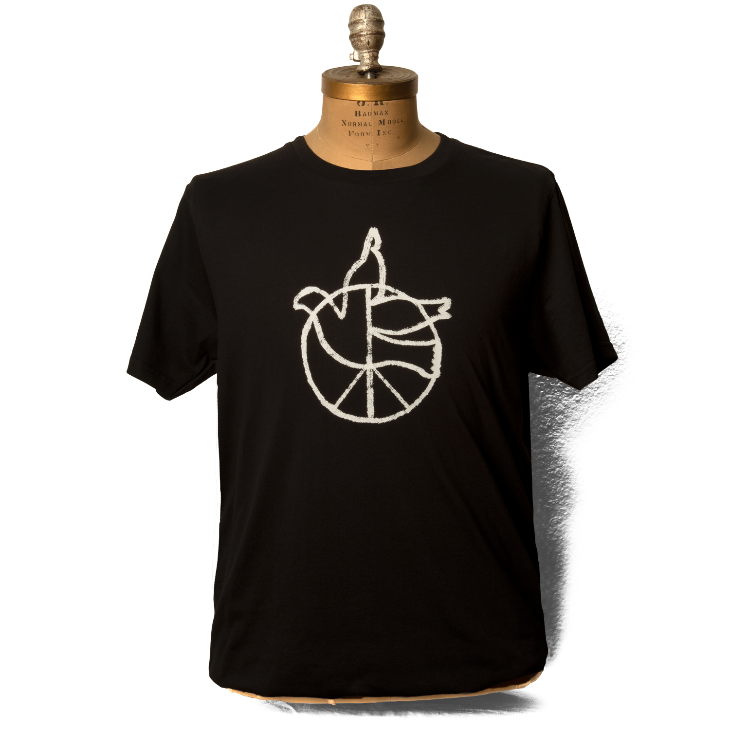 Soft Organic Peace Dove Black Men's T-Shirt (2X) | Neil